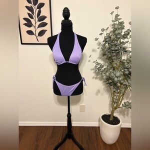 Hollister Lavender Tie-Side Halter Bikini Set